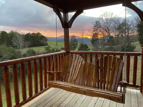 patio swing and the Smoky Mountain view