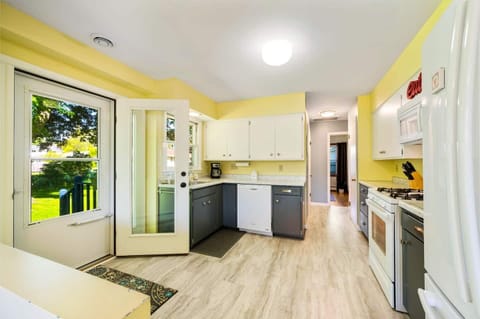 Bright and sunny kitchen + drip coffee maker