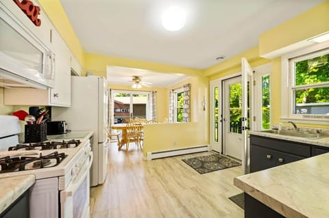 Bright and sunny kitchen + drip coffee maker
