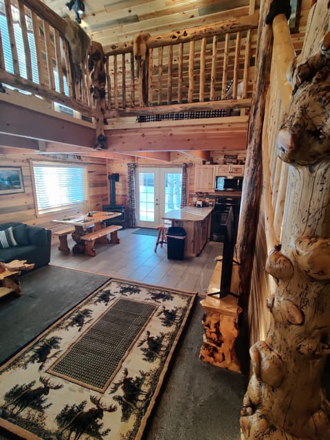 This home is loaded  with high end custom made furniture  and railings