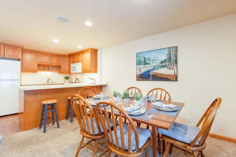 Dining table seating for 6 and island seating for 3