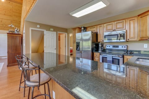 Kitchen with newer stainless steel appliances