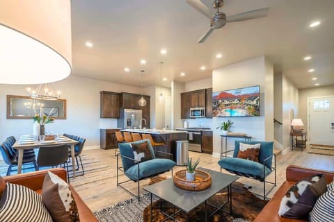 Spacious open concept family room and kitchen