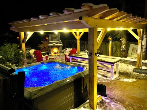 hot tub fireplace