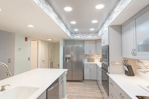 Kitchen with plenty of bright working space