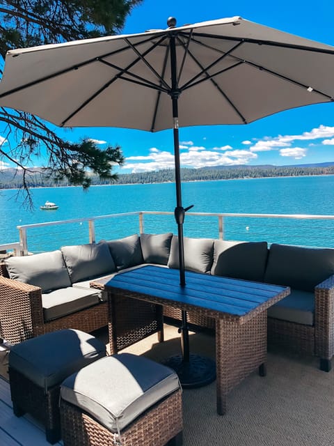Tranquility at its finest on the lower lakeside deck. 
