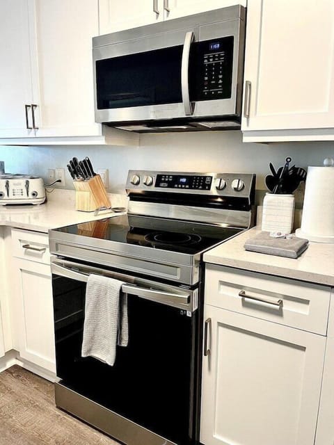 Kitchen with stainless steel appliances Oceanview, 202 Isle of Palms, SC | IOP Escapes