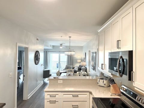 Kitchen with stainless steel appliances Oceanview, 202 Isle of Palms, SC | IOP Escapes