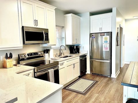 Kitchen with stainless steel appliances Oceanview, 202 Isle of Palms, SC | IOP Escapes