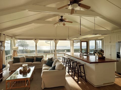 Ocean View Family Room and Kitchen