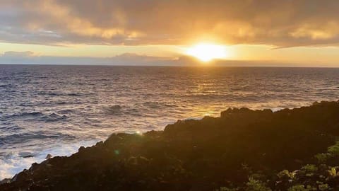 Our rocky beach at sunrise! Taken from the beach.