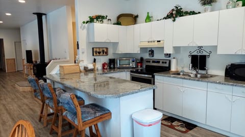 Fully stocked kitchen with everything you need. Just bring your own food.