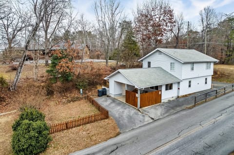 An aerial view of the home.