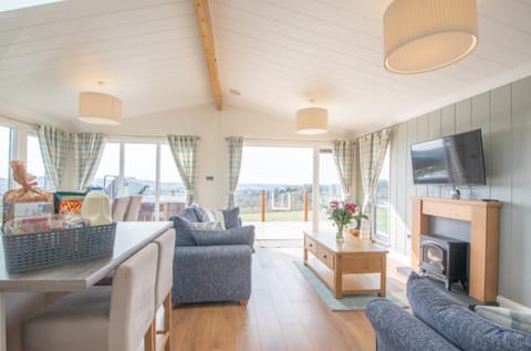 Cabin | Living area | 30-inch TV with digital channels, fireplace