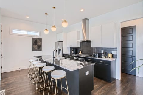Kitchen island with seating for five guests