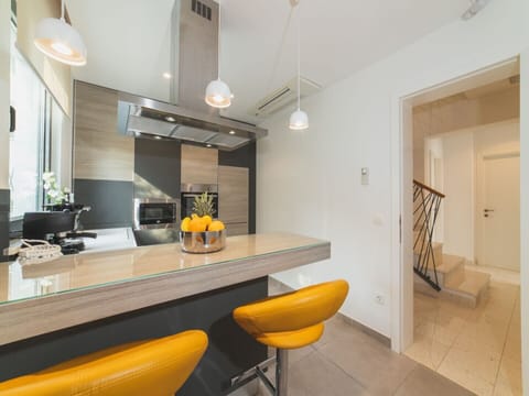 Fully equipped kitchen in a Croatia luxury villa for vacation and rent in Trogir
