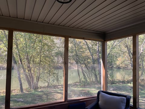 View from screened-in porch off primary bedroom