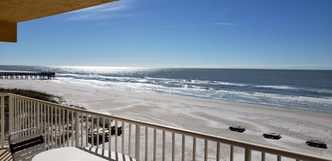 Unobstructed views of the Gulf from your 20 foot wide balcony. Southwest view.