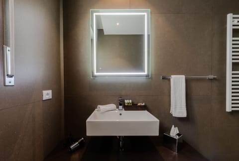 Shower, free toiletries, hair dryer, bidet