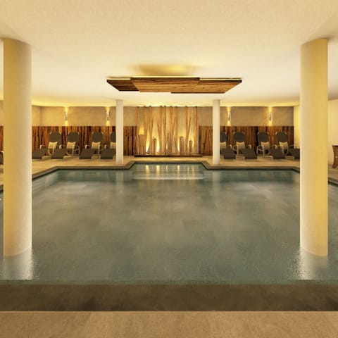 Indoor pool, sun loungers