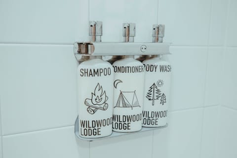 Combined shower/tub, free toiletries, hair dryer, towels