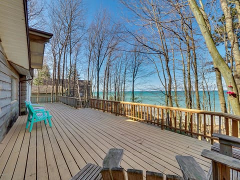 Enjoy the sights and sounds of Lake Michigan from the huge deck. 