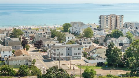 Drone shot of the building