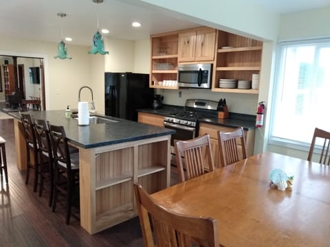 Full kitchen with large island.