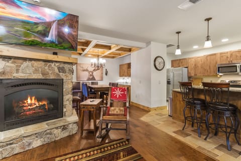 Have a cozy night by the fireplace.