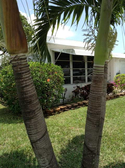 Well lit, partially concealed entrance for secure package delivery. 