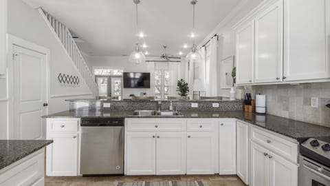 Updated kitchen with fridge, range, and dishwasher new in 2021.