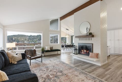 Our upstairs living room has a great view of the harbor.