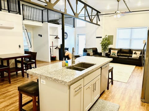 Kitchen Island, Dining & Living Space
