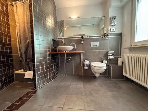 Comfort Double Room, 1 Bedroom, Private Bathroom | Bathroom | Hydromassage showerhead, hair dryer, bidet, towels