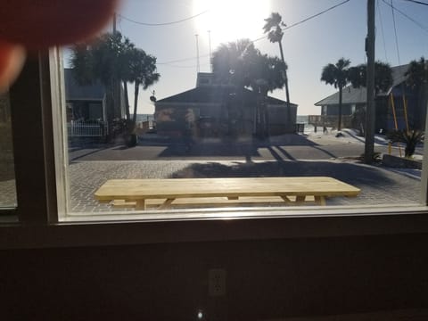 View through living room window