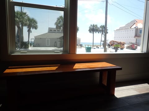 Looking out living room window