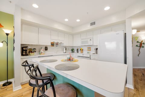 Large kitchen island with bar seating