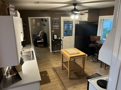 Full Kitchen
- Stove
- Microwave
- Plates, Bowls, & Silverware
- Keurig
- Basics