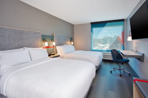 Desk, laptop workspace, free WiFi, bed sheets