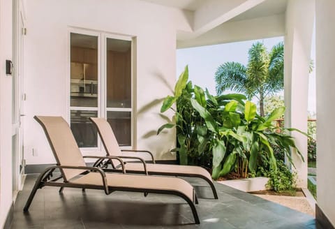 Private patio overlooking the pool.
