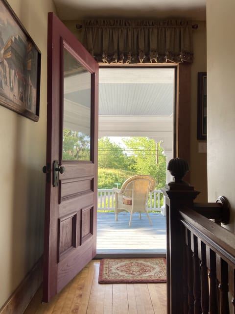 Second floor balcony with lake views