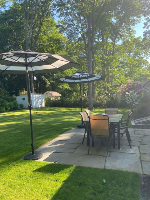 Big Backyard with Patio Furniture / Weber BBQ