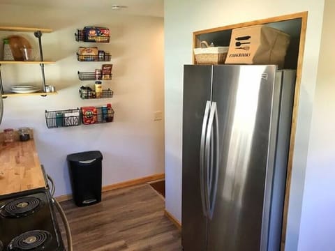 New stainless steel side by side fridge