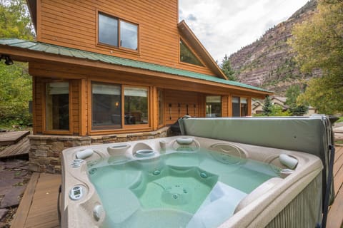 Sit back and relax in the hot tub