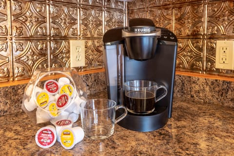 Drip and Keurig coffee machines are ready to make a fresh brewed cup of coffee! 