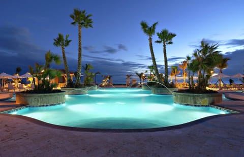 2 outdoor pools, open 7:00 AM to 10:00 PM, pool umbrellas, sun loungers