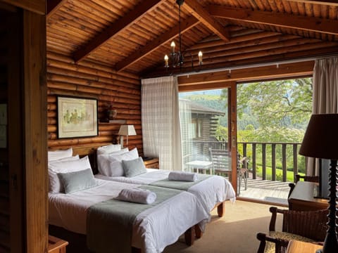 Double/Twin Rooms - Swiss Village Cabins | Premium bedding, down comforters, in-room safe, blackout drapes