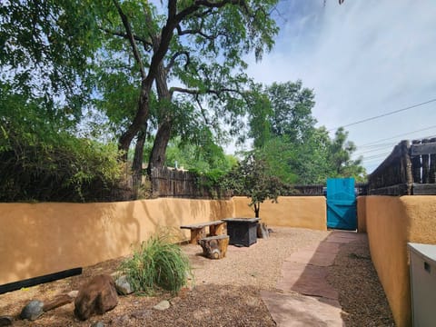 Back courtyard with gas firepit