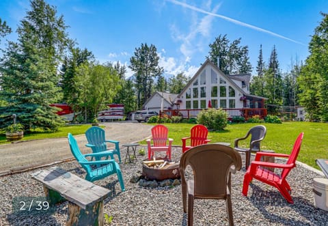 Outside fire pit and dining