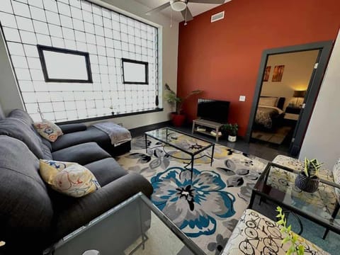 Living room with comfortable seating and modern decor